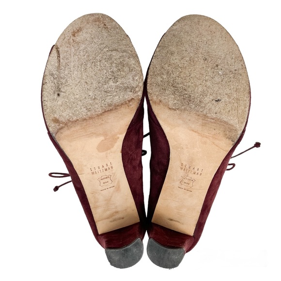 Stuart Weitzman Bound Lace-Up Peep Toe Bootie Women’s 10 - Picture 9 of 11